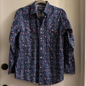 Panhandle Rough Stock XL/18 Youth LS Western Pearl Snap Shirt